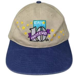HeadShot Idaho Lottery 10th Anniversary Stars Beige Blue Baseball Cap Hat OS